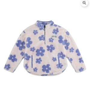 Hurley Girls Sherpa Printed Quarter-Zip Jacket, XL